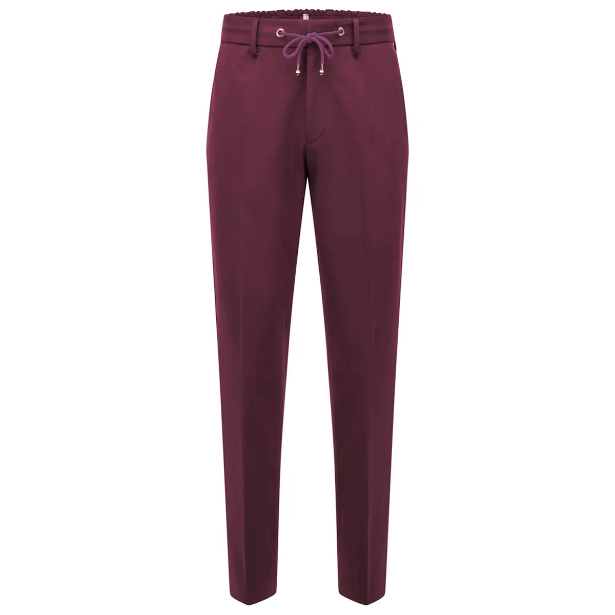 BOSS Men's Slim-Fit Suit in Stretch Interlock Cloth with Drawcord Waistband Pants in Burgundy 50473678-603