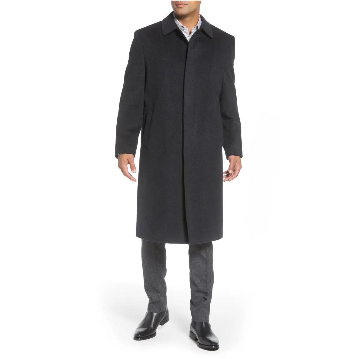 Hart Schaffner Marx Men's Stanley Cashmere-Blend Coat in Charcoal