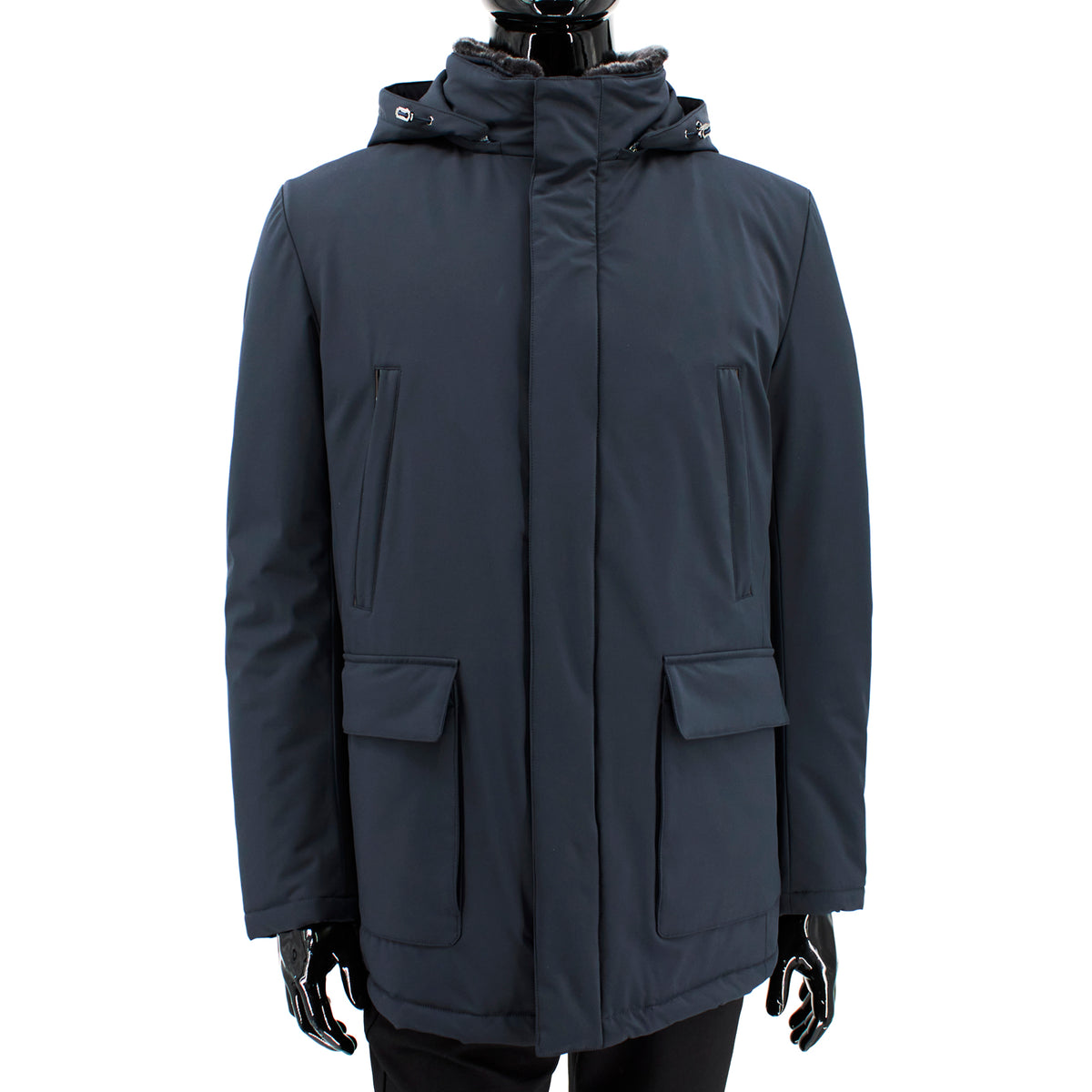 Gimo's Men's Water-Resistant Coat with Detachable Hood in Navy 22AIU350-701045 54R