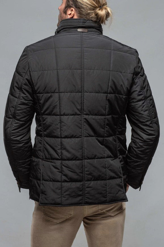 Gimo's Men's Quilted Water Repellent Jacket in Black