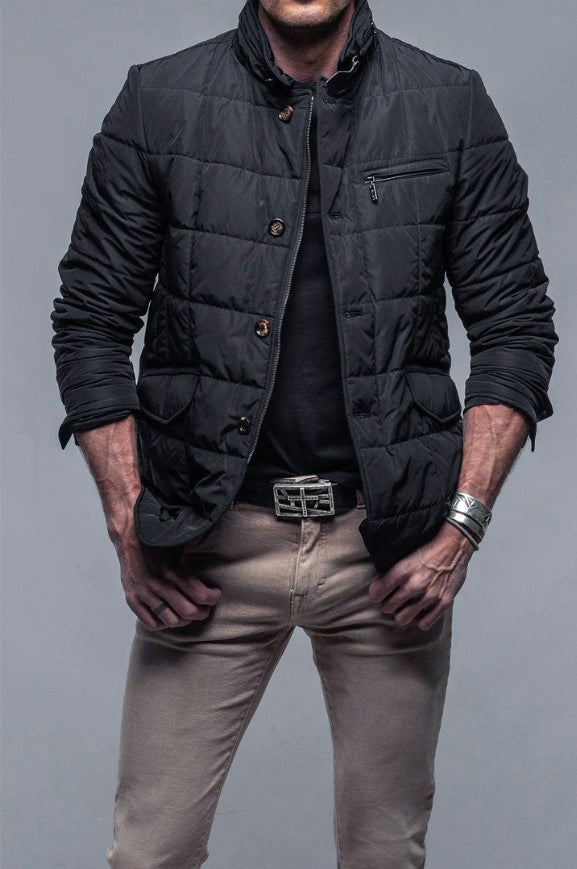 Gimo's Men's Quilted Water Repellent Jacket in Blue