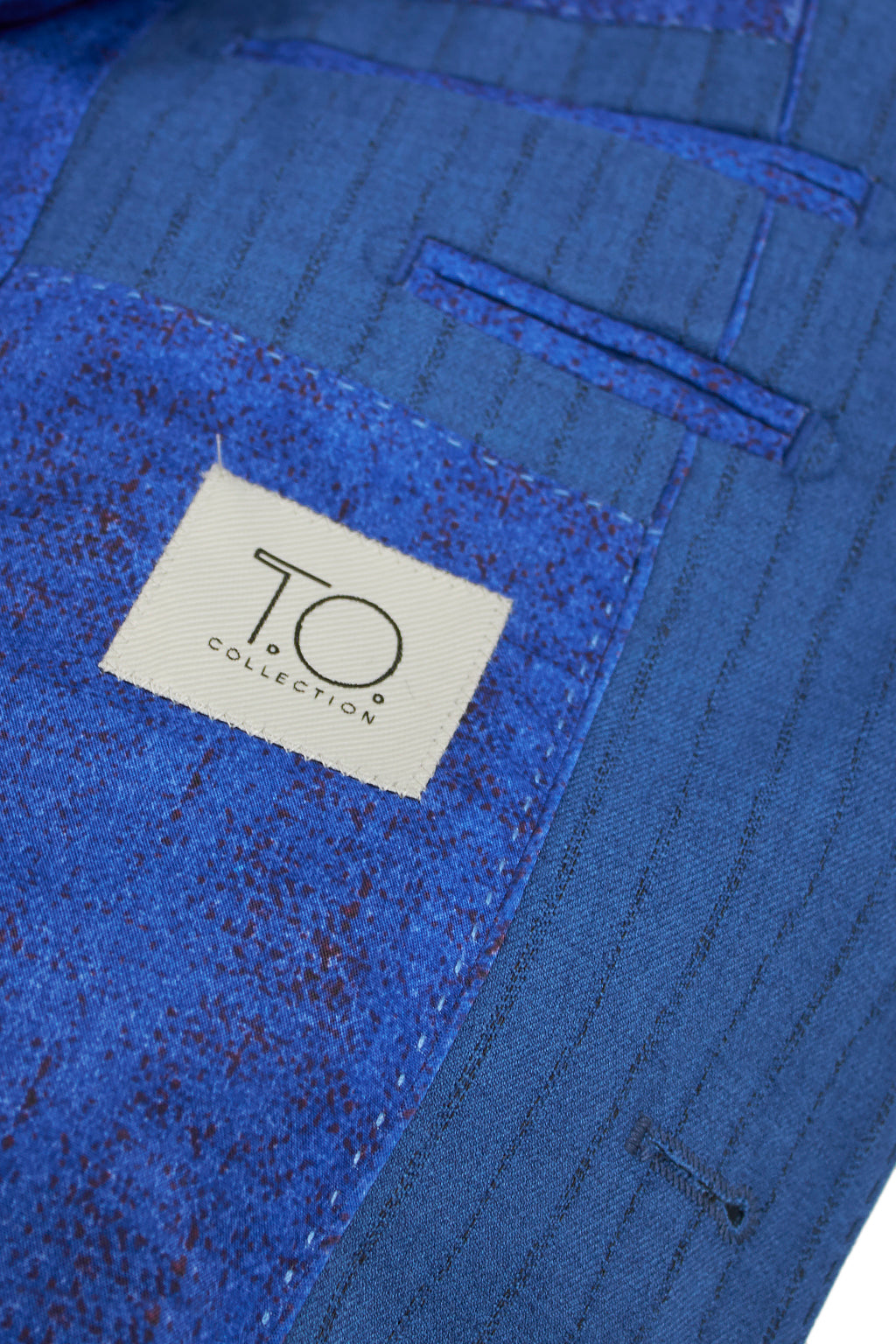 T.O. Collection Boys' Slim Fit Suit - Blue with Blue Stripe