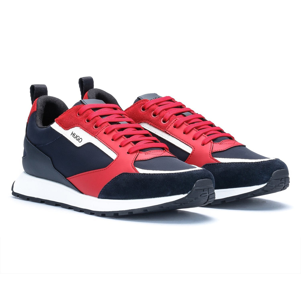 BOSS Men's Retro-Inspired Trainers with Suede and Mesh Details - Red Patterned 50451740-649