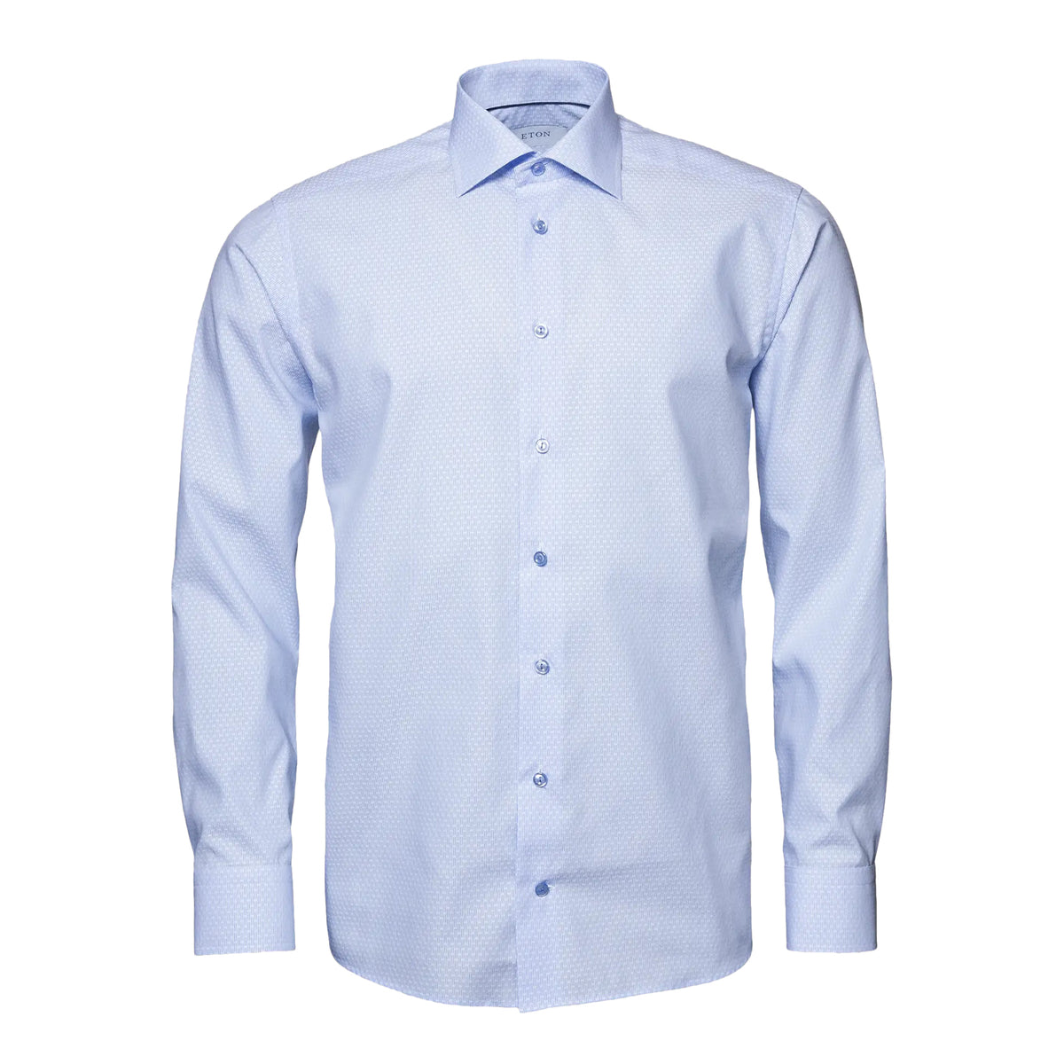 Eton Men's Light Blue Twill Shirt – Semi Solid 100003377 23