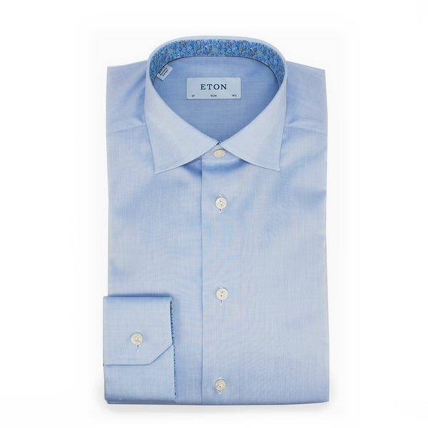 Eton Men's Signature Twill Shirt – Light Blue with Floral Details 100003315 21
