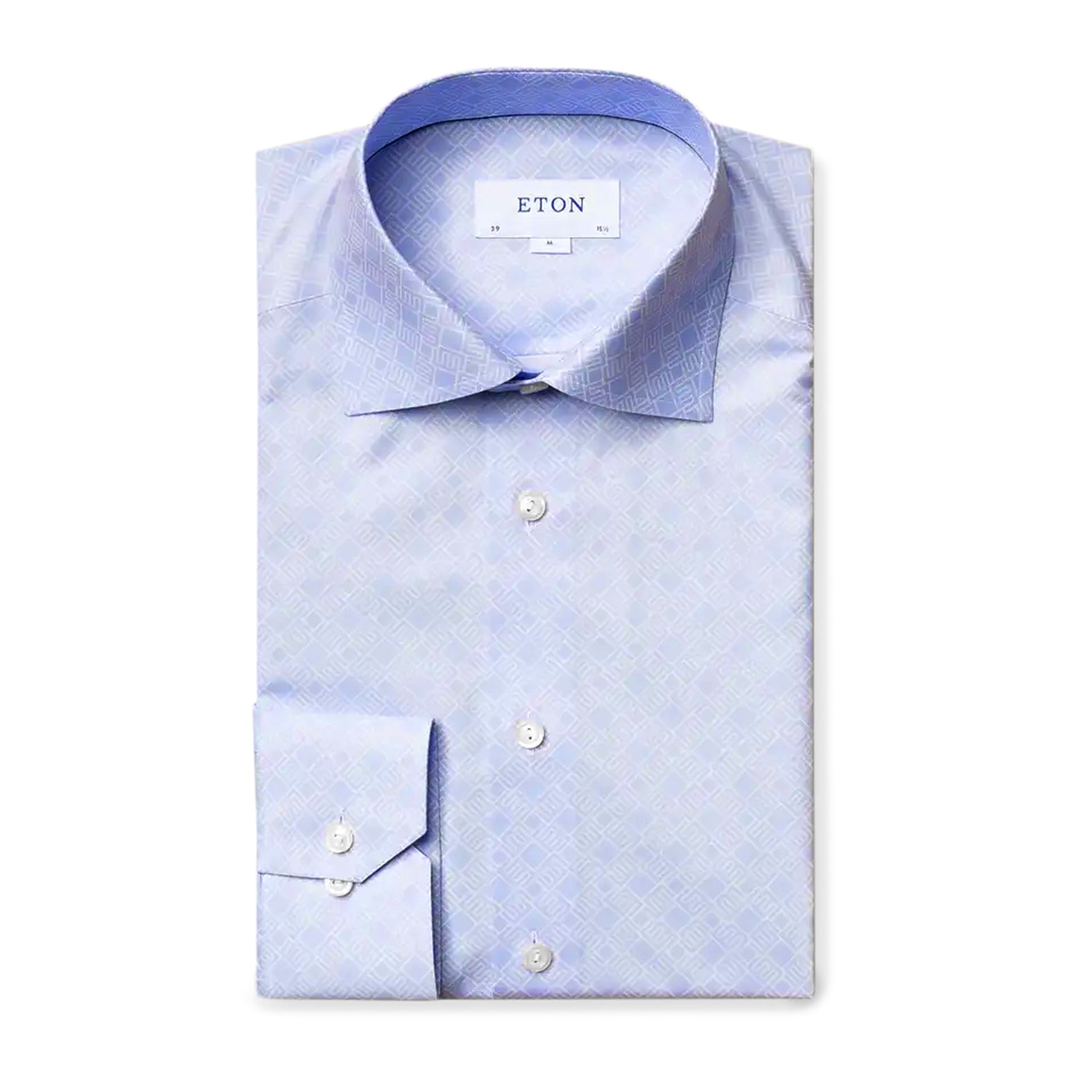 Eton Blue Double-Monogram Shirt Eton Blue Double-Monogram Shirt