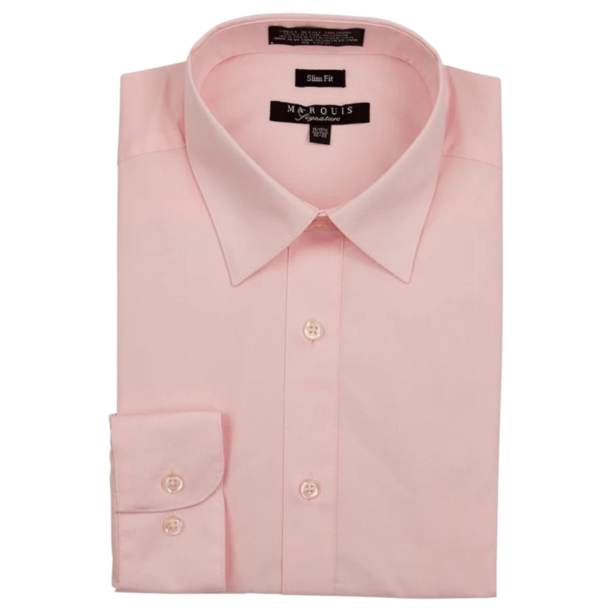 Marquis Men's Solid Slim Fit Dress Shirts  009 SL