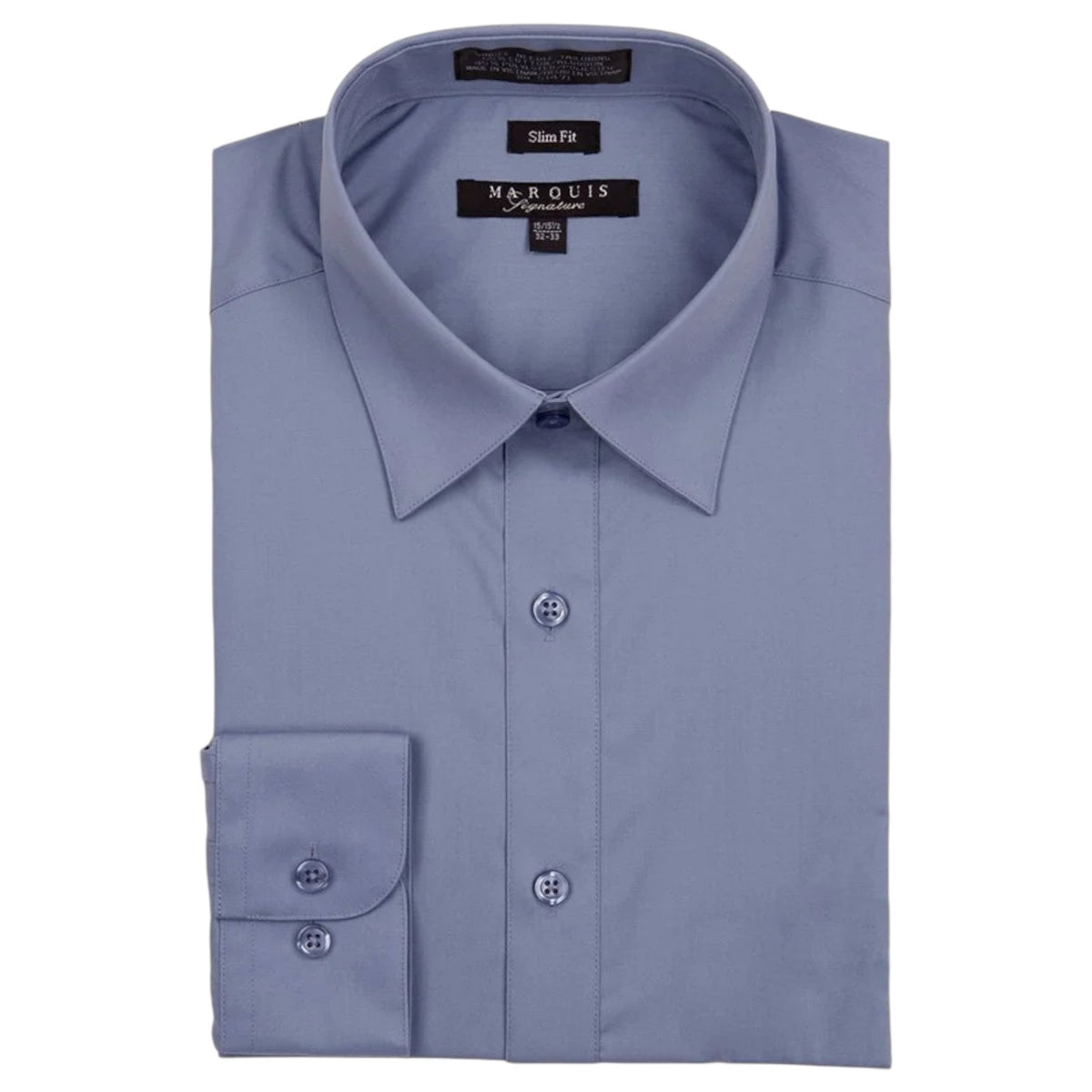 Marquis Men's Solid Slim Fit Dress Shirts  009 SL