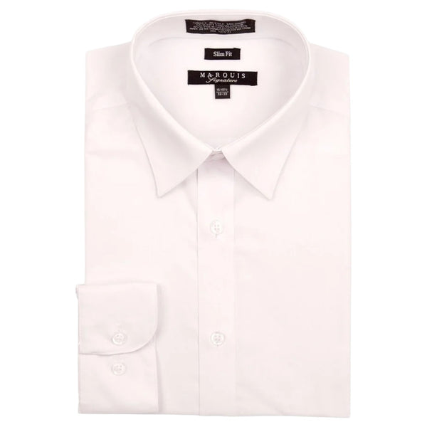 Marquis Men's Solid Slim Fit Dress Shirts  009 SL