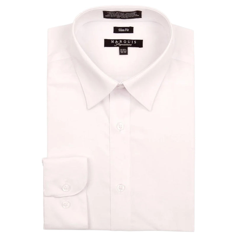 Marquis Men's Solid Slim Fit Dress Shirts  009 SL