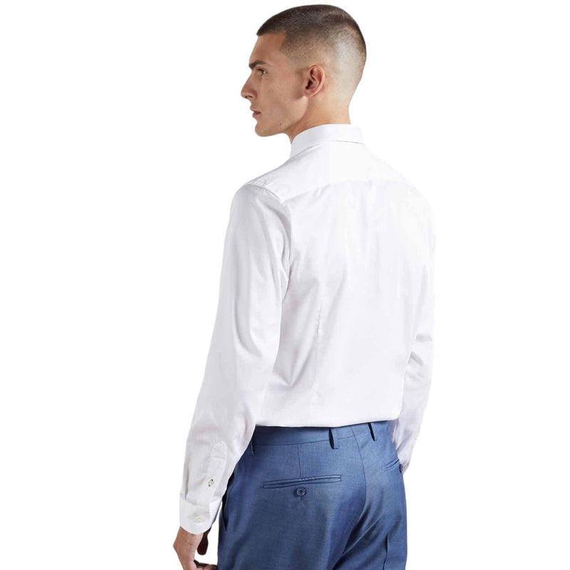 Ted Baker Cotton Plain Shirt in White BOBCUT, Men's Clothing Ted Baker Cotton Plain Shirt in White BOBCUT, Men's Clothing