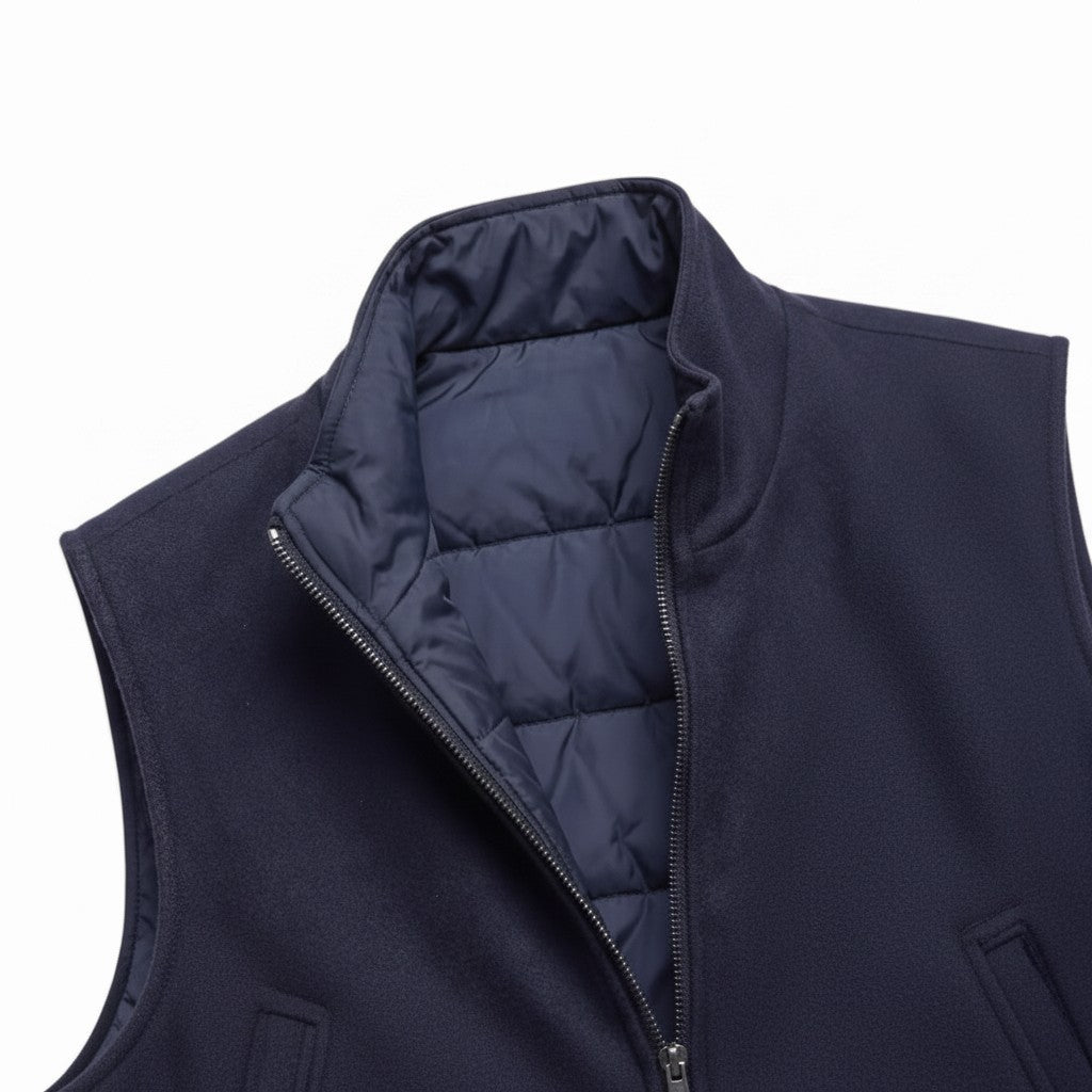 Ketroy Men’s Reversible Wool-Cashmere &amp; Goose Down Puffer Vest
