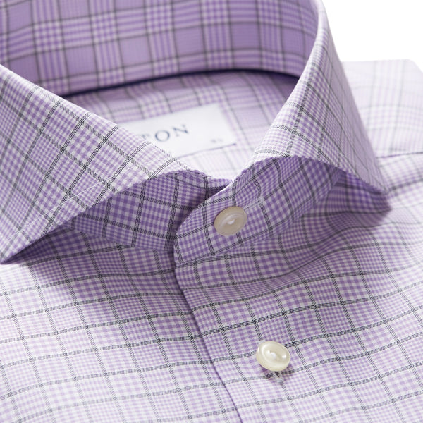 Eton Purple Plaid Cotton Shirt In Slim Fit  100000443 73