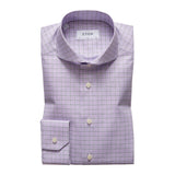 Eton Purple Plaid Cotton Shirt In Slim Fit  100000443 73
