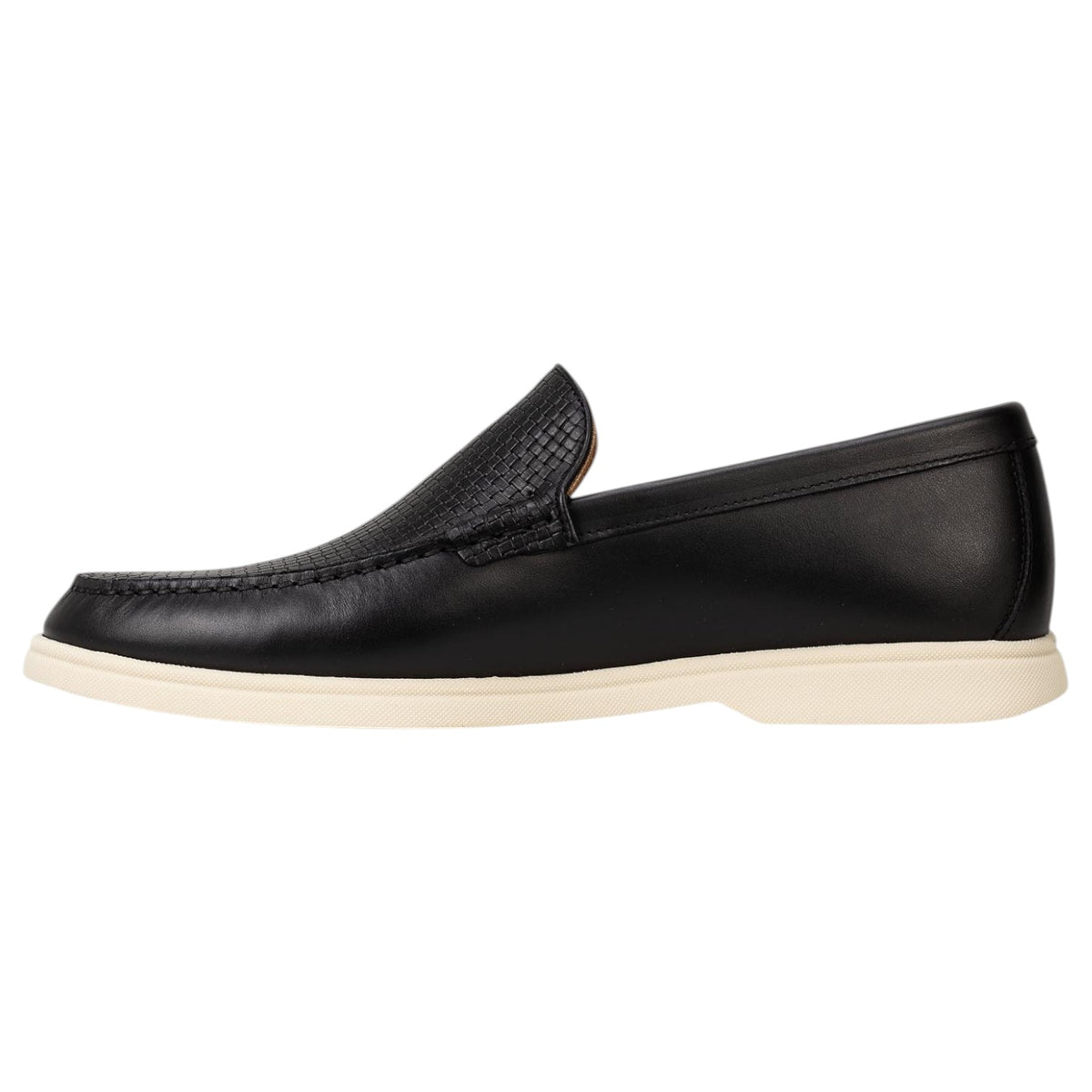 Boss Black Basket-Weave Cow Leather Loafer – Style  50563129