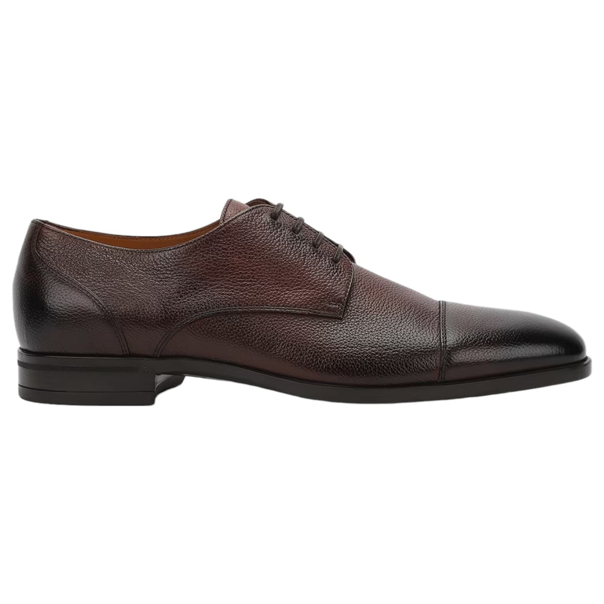 Boss Oxford Shoes In Plain And Saffiano Leather Print In Dark Brown 50509295-203