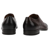 Boss Oxford Shoes In Plain And Saffiano Leather Print In Dark Brown 50509295-203