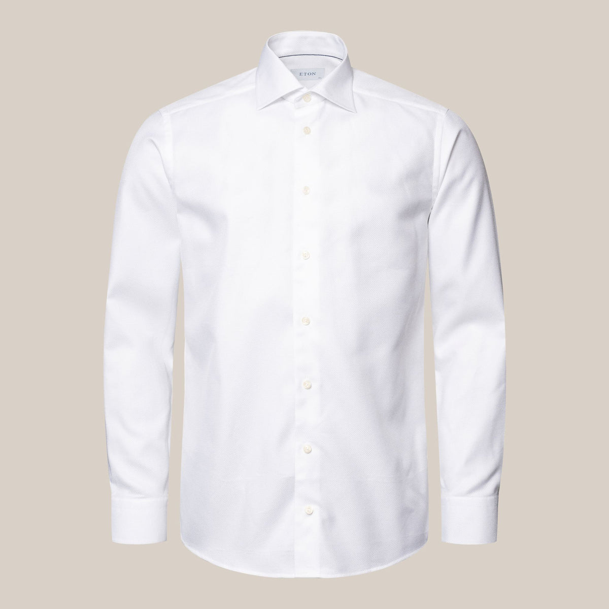 Eton White Cotton-Tencel Contemporary Fit 100010441 01