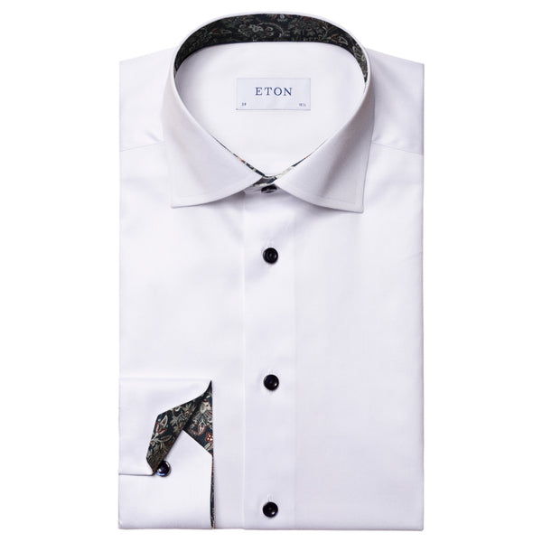 Eton White Paisley Effect Signature Twill Shirt In Slim Fit 100010802 J&Z Couture Eton White Paisley Effect Signature Twill Shirt In Slim Fit 100010802 J&Z Couture