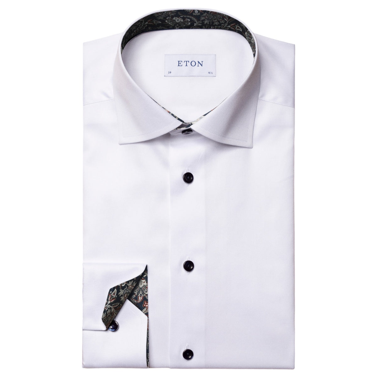 Eton White Paisley Effect Signature Twill Shirt In Contemporary Fit 100010807 00