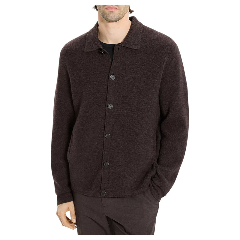 Theory Cameron Corded Cashmere Button Sweater
