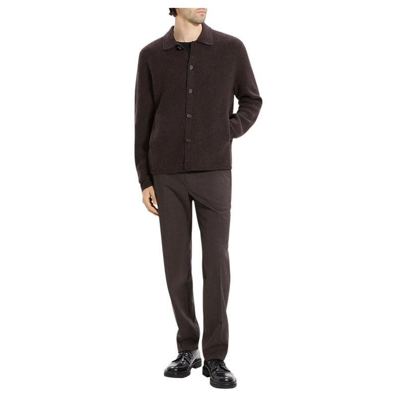 Theory Cameron Corded Cashmere Button Sweater
