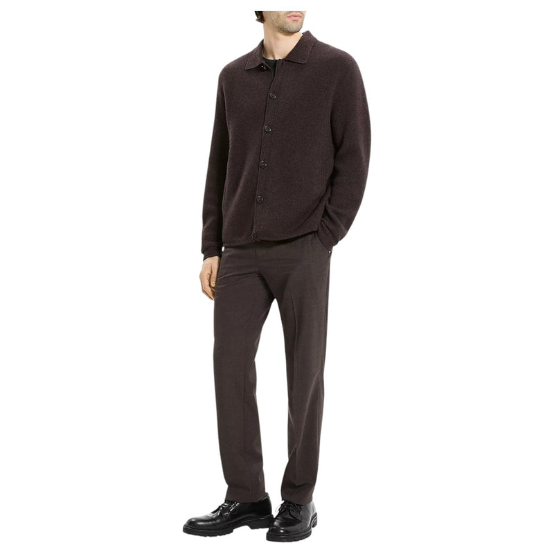 Theory Cameron Corded Cashmere Button Sweater