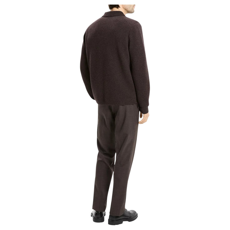 Theory Cameron Corded Cashmere Button Sweater