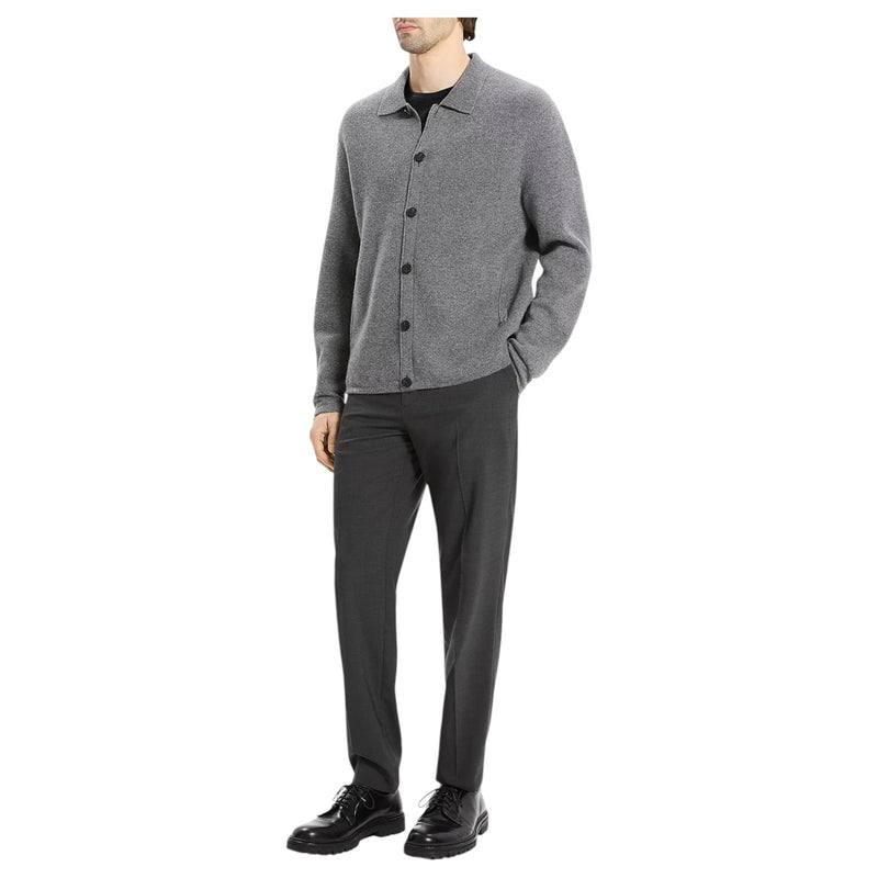Theory Cameron Corded Cashmere Button Sweater