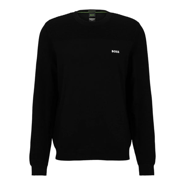 BOSS Crew Neck Sweater with Brand Accent Made from Moisture-Regulating, Flexible Materials  50498559-001