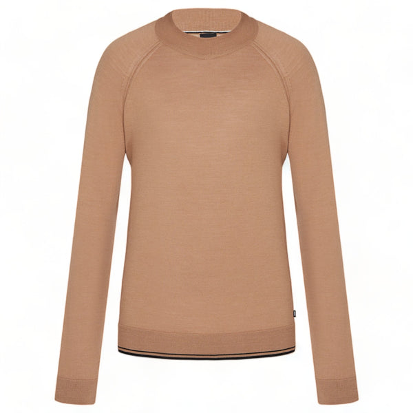 Copy of Mock-Neck Sweater In A Wool Blend - Open Brown  50506011 249