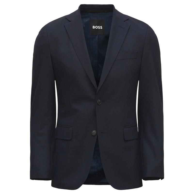 HUGO BOSS ダブルセットスーツ ヴァージンウール 濃紺/EZ88 BOSS Performance Virgin Wool Suit – 2 Piece Slim Fit 50561863