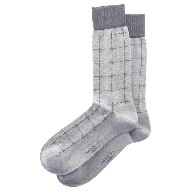 Marcoliani Pima Cotton Windowpane Socks MAR4726T