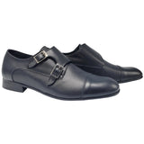Andanines Boys' Perforated Monk Strap Dress Shoe  182705 Black