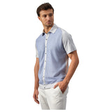 Garnet SetaTouch Linen-Tencel Colorblock Polo Shirt
