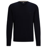 BOSS - PACELLO Dark Blue V-Neck Cotton Sweater  50506042 404