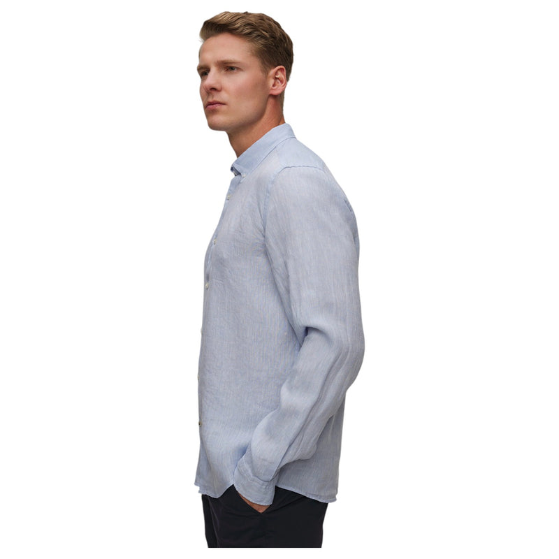 BOSS Men's Light Blue Linen Shirt Hugo Boss  50529137 450