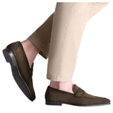 Magnanni Men's Diezma II Línea Flex Suede Penny Loafer – 25396-20 – Green