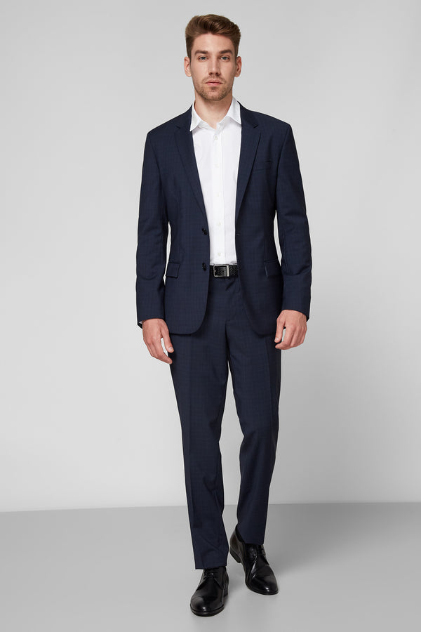 BOSS Men's Dark Blue Wool Suit 50454308-405