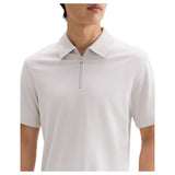 Theory Ryder Quarter Zip Polo in Relay Jersey  P0196512 Fog
