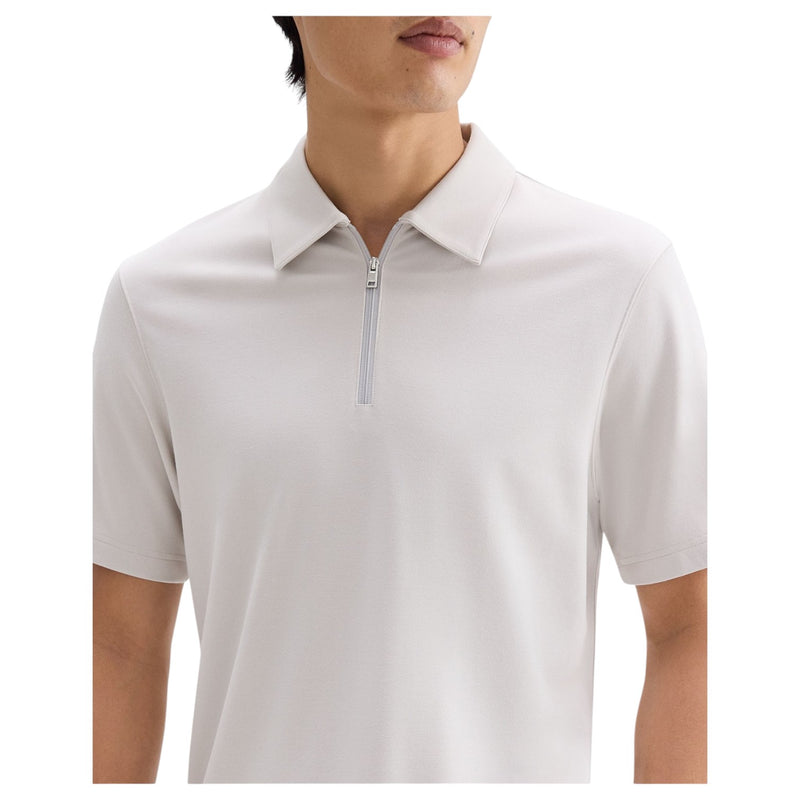 Theory Ryder Quarter Zip Polo in Relay Jersey  P0196512 Fog