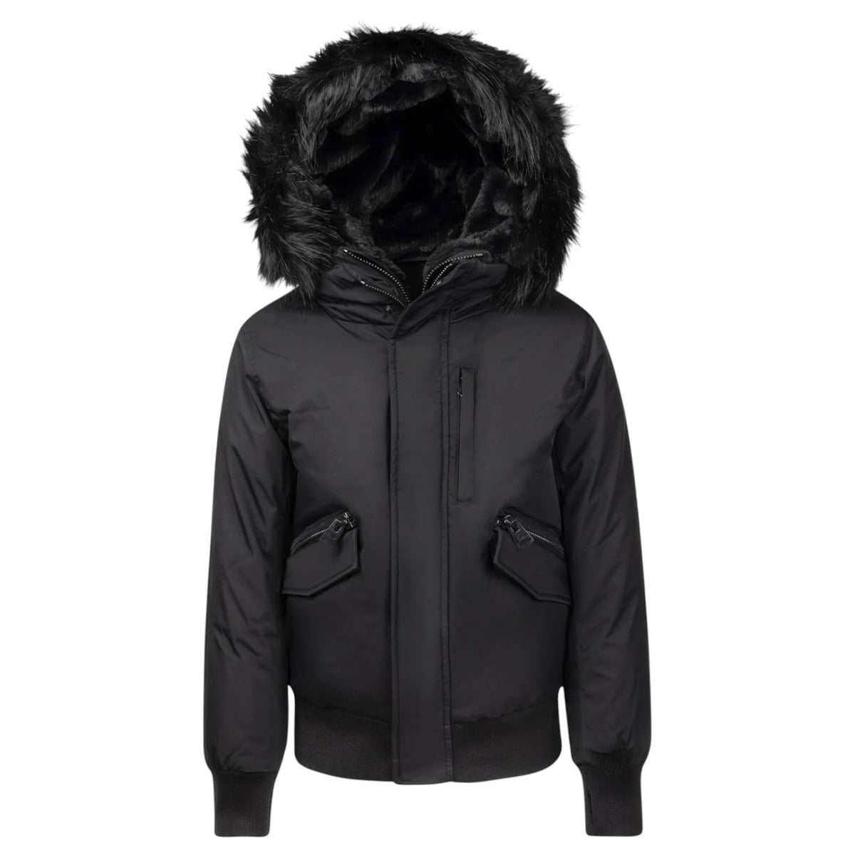 T.O Boys Mimo Puffer Coat In Black/Blk Fur  CT-MC-BB-BF