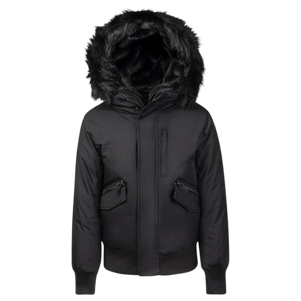 T.O Boys Mimo Puffer Coat In Black/Blk Fur  CT-MC-BB-BF