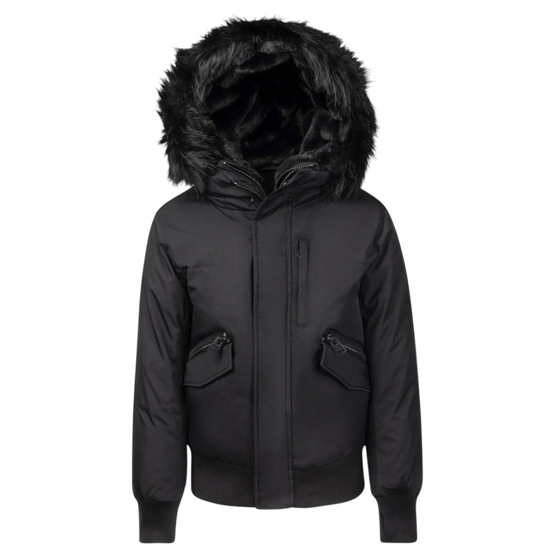 T.O Boys Mimo Puffer Coat In Black/Blk Fur  CT-MC-BB-BF