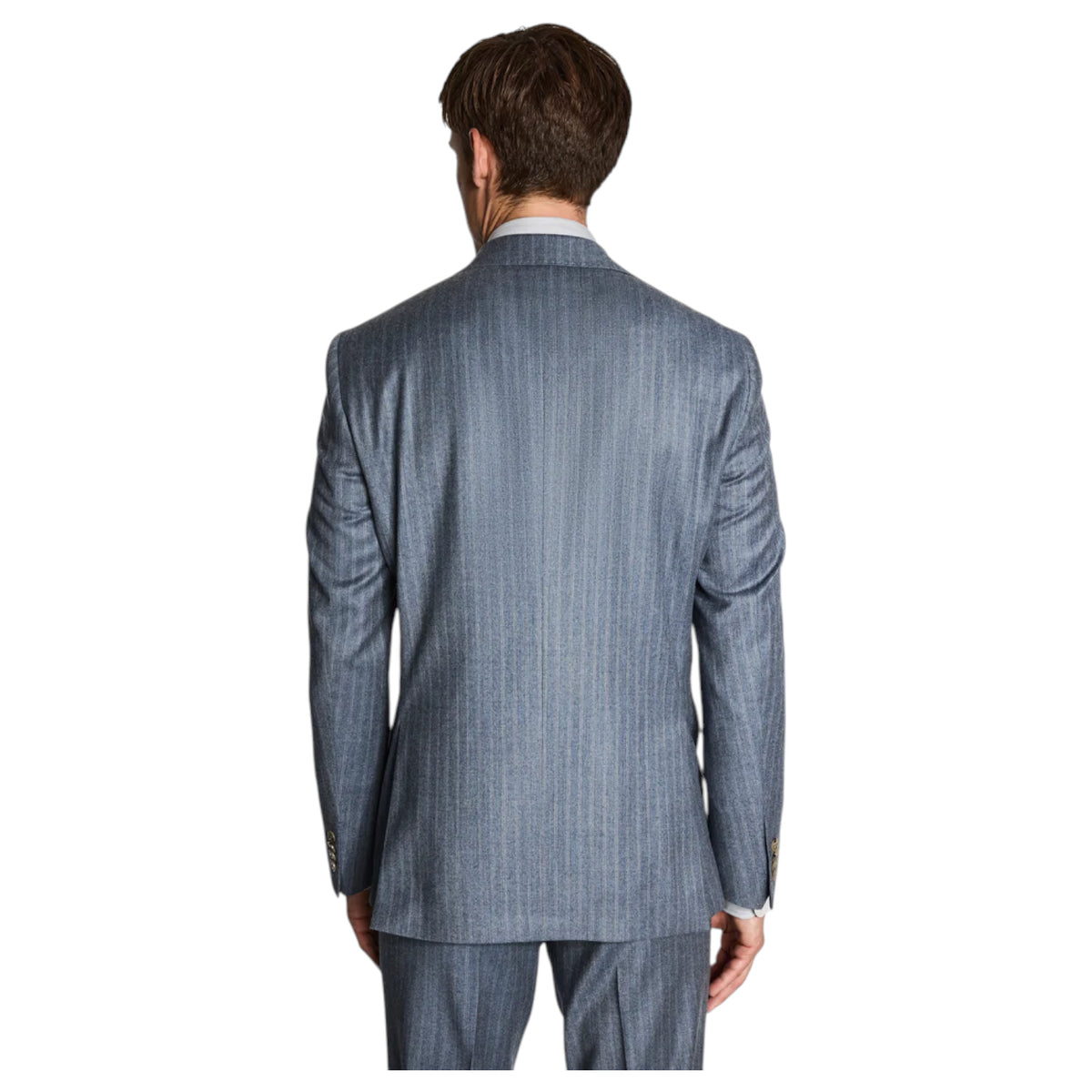 Jack Victor Esprit Blue Grey & Camel Pinstripe Wool-Cashmere Suit