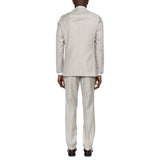 BOSS Open White Pinstripe Double-Breasted Suit – Slim Fit Virgin Wool