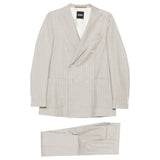 BOSS Open White Pinstripe Double-Breasted Suit – Slim Fit Virgin Wool