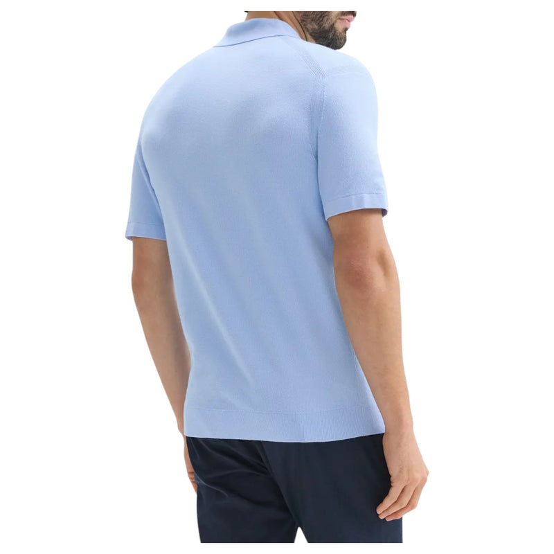 Theory Goris Grid Light Performance Polo In Blue  P0186707 Blue