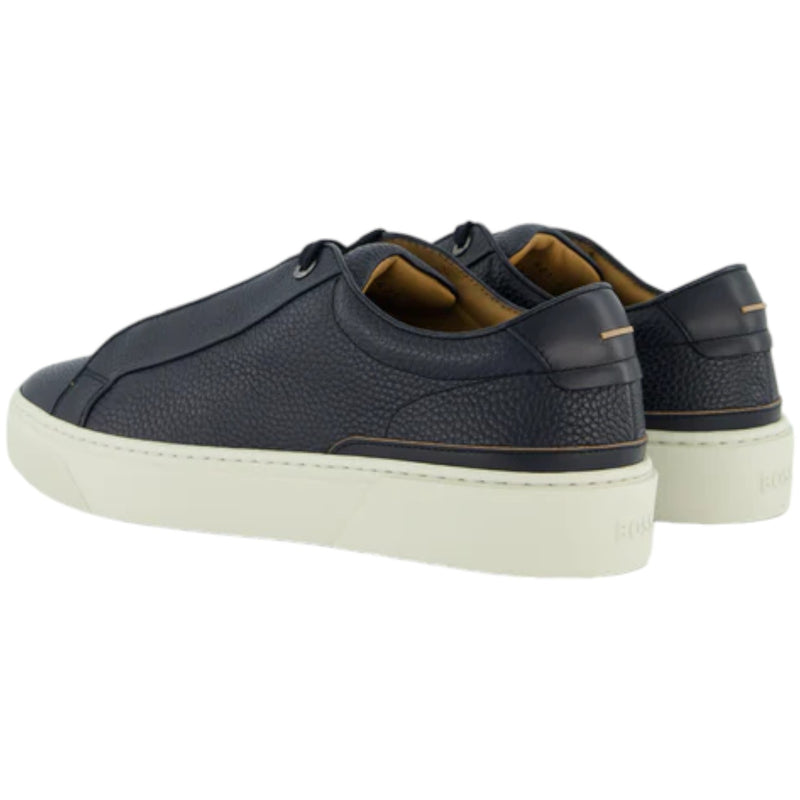 BOSS Grained-Leather Trainers With Contrasting Details Navy 50504331-401