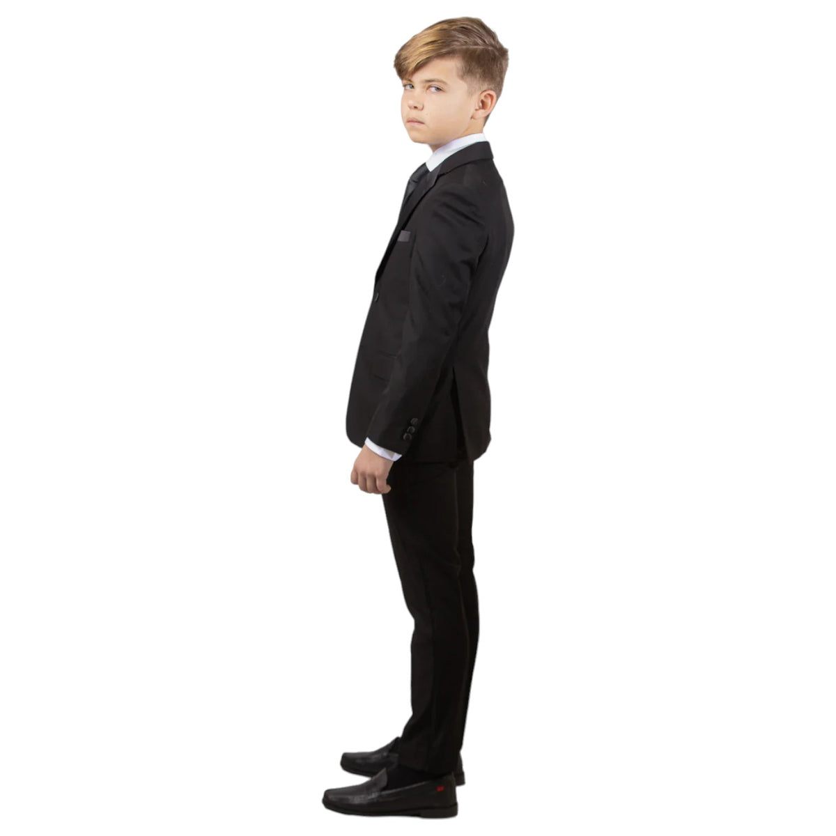T.O Boys Black Satin Notch Lapel Tuxedo  3822-36NT